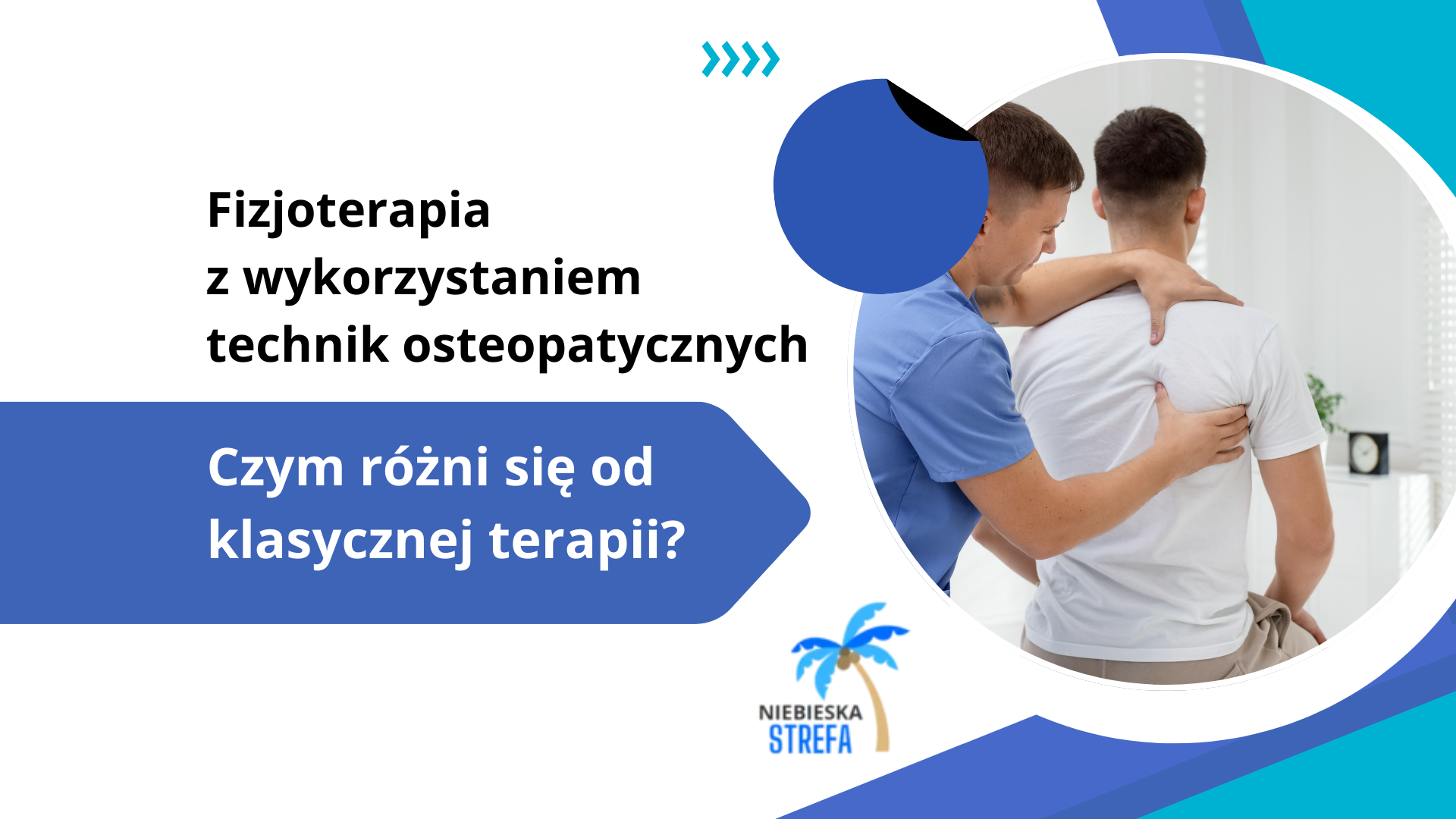 Fizjoterapeuta wykonujący terapię manualną na plecach pacjenta w profesjonalnym gabinecie.